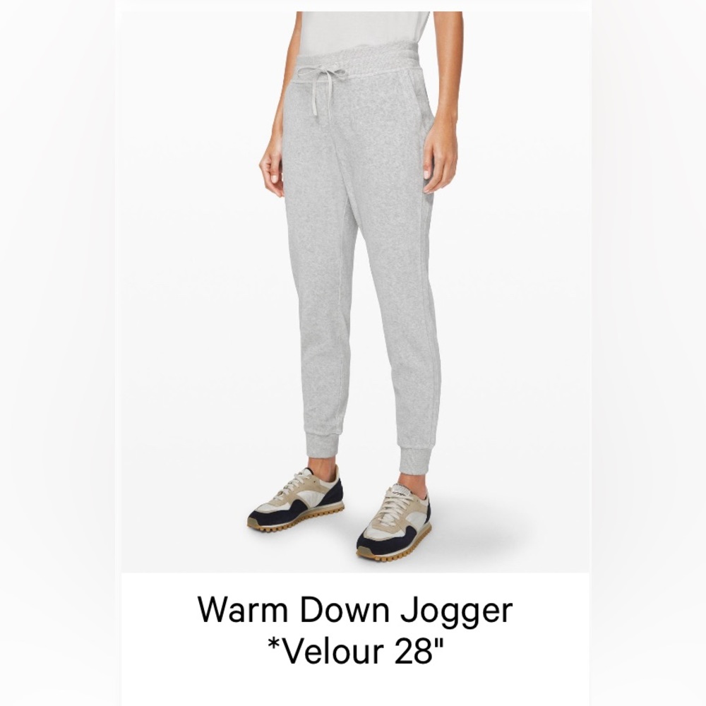 Lululemon grey warm down velour jogger 28” size 2